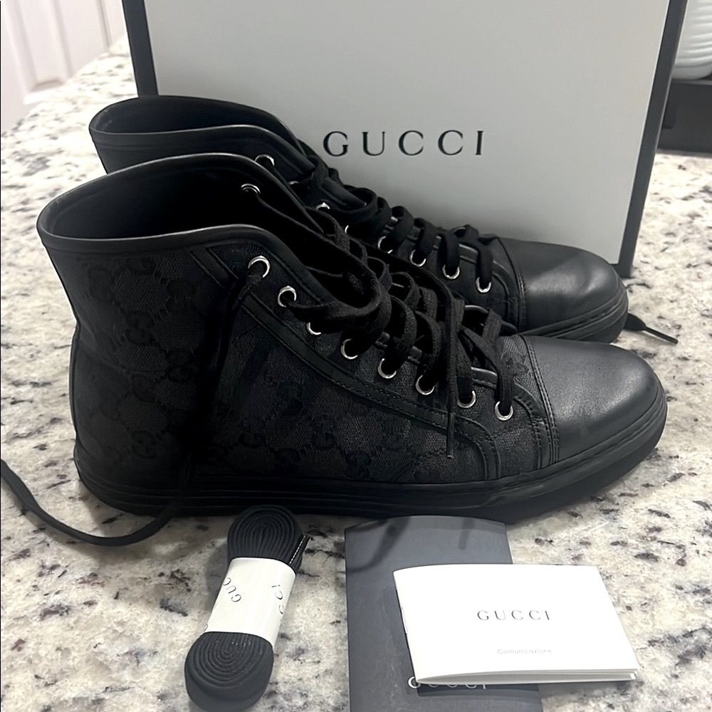 Gucci Black High-Top Sneakers with Luxury Styling